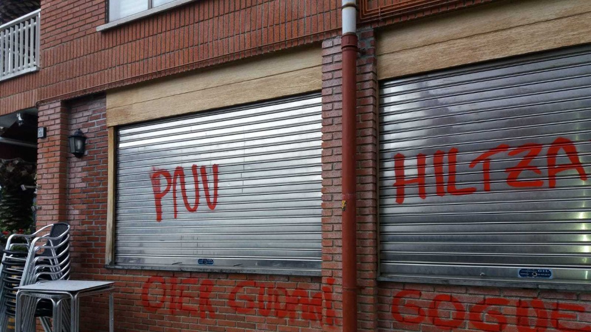 El BBB condena rotundamente las pintadas realizadas en los batzokis de Sukarrieta, Bermeo y Busturia