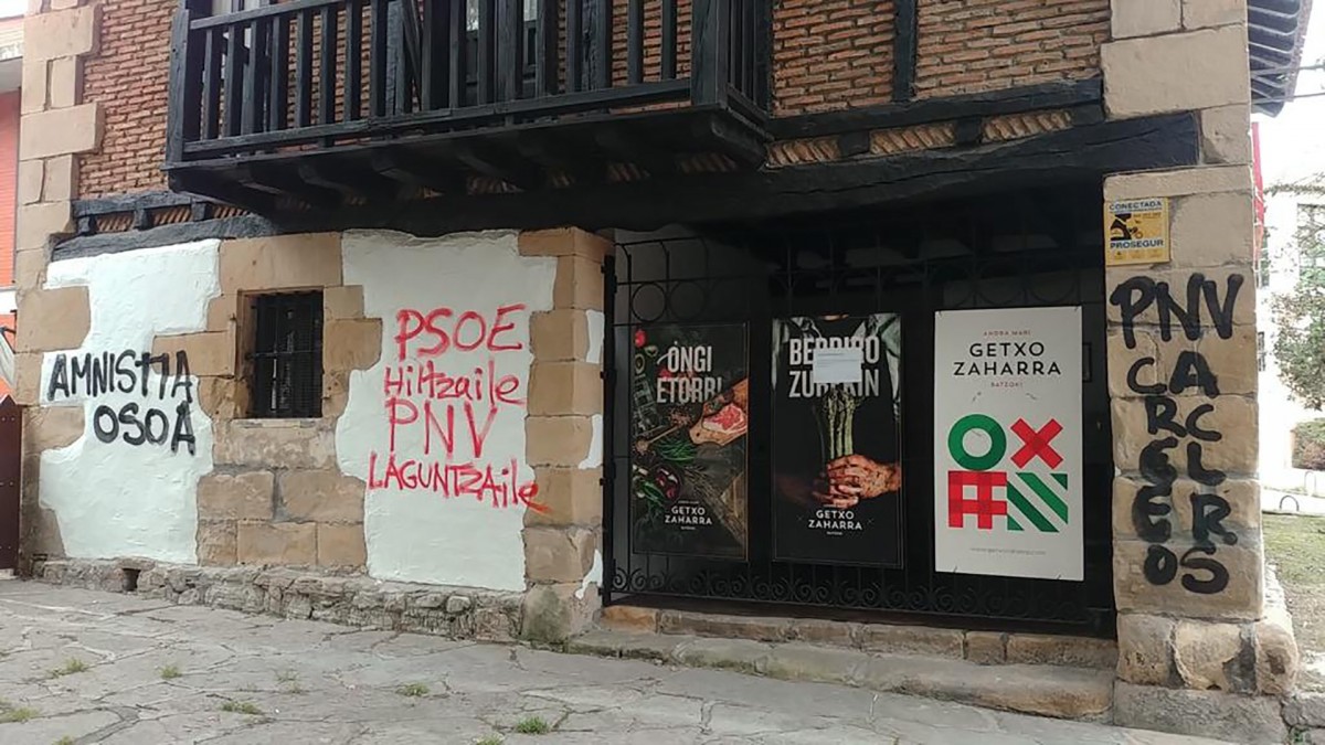 El Bizkai Buru Batzar condena el ataque contra tres batzokis de Uribe Kosta y los gravísimos insultos a EAJ-PNV