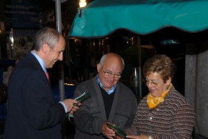 Josu Erkoreka en Santurtzi con Anasagasti, Esteban, Azpiazu e Ituarte