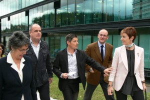 Arantxa Tapia. L Leanizbarrutia, J Agirretxea y J Egibar en Arrasate