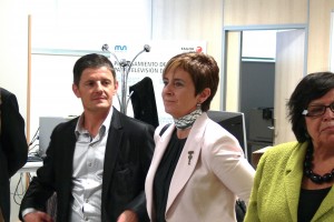 Arantxa Tapia. L Leanizbarrutia, J Agirretxea y J Egibar en Arrasate