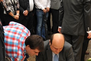 Andoni Ortuzar, Joseba Aurrekoetxea y Koldo Zarraga en la Diada 2013