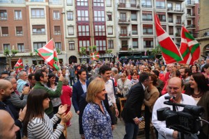 Mitin electoral en Getxo. Urkullu, Ortuzar, Rementeria, Landa