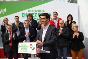 Donostiako mitina  - Eneko Goia, Markel Olano, Iñigo Urkullu, Andoni Ortuzar