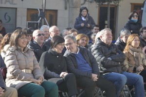 Mitin en Agurain - Almudena Otaola, Mikel Legarda y Andoni Ortuzar