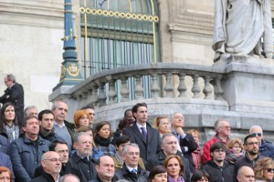 Andoni Ortuzarrek EAJ-PNVren ordezkaritzako buru gisa parte hartu du Bruselako   erasoen kontra  Bilbon egin den elkarretaratzean