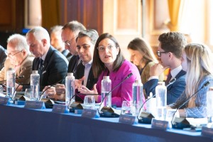 Oihane Agirregoitia Parisen Demokraziaren eta Askatasunen alde egin den Gailurrean