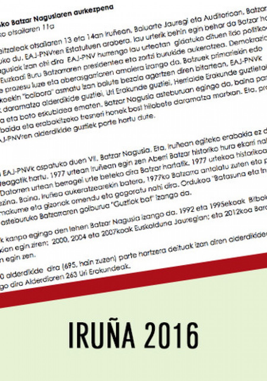 EAJ-PNVren 2016ko Batzar Nagusiaren aurkezpena