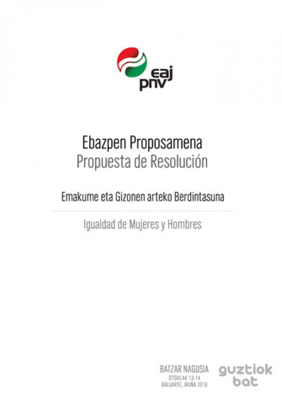 Ebazpen Proposamena. Emakume eta gizonen arteko Berdintasuna